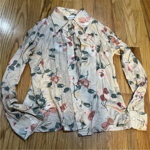 1960’s ILGWU Made Personal Pink Floral Collared Blouse 10